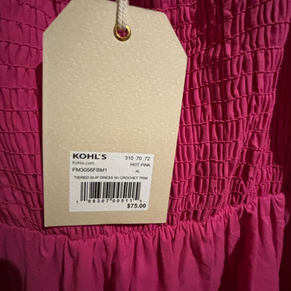 Women’s XL pink Farmers Market tiered dress - Picture 12 of 16